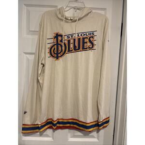 St Louis Blues Long Sleeve Hooded Shirt L
